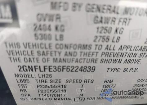2015 Chevrolet Equinox 1Lt from USA, damaged, VIN 2GNFLFE36F6224839